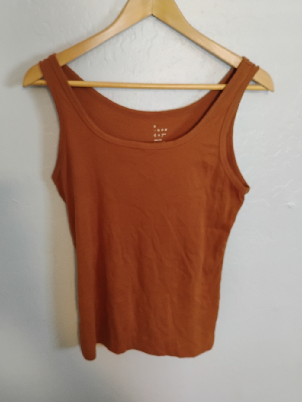 A New Day Women's Brown Scoop Neck Ribbed Stretch Knit Tank Top Size M